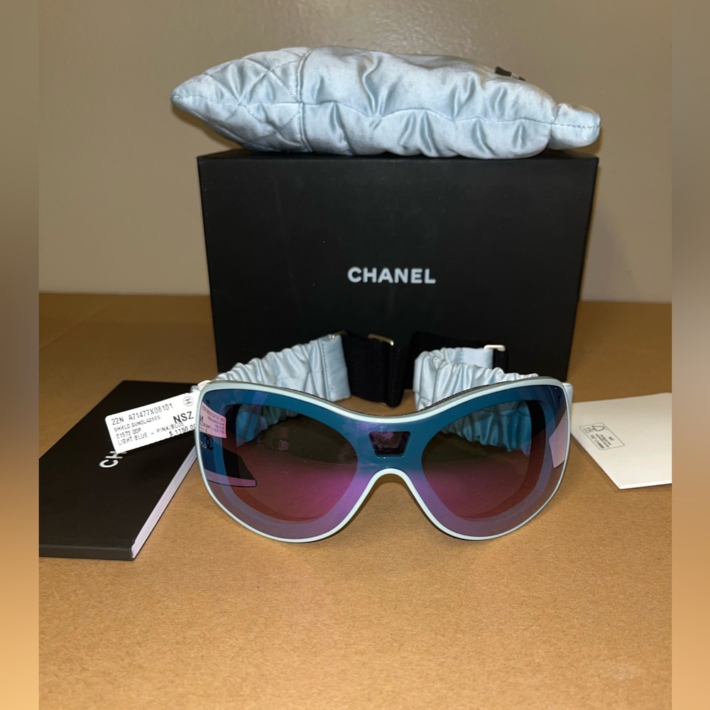 Authentic Chanel Unisex Shield Sunglasses